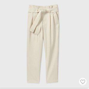 NWT A New Day Cream Tie Waist Paperbag Pants